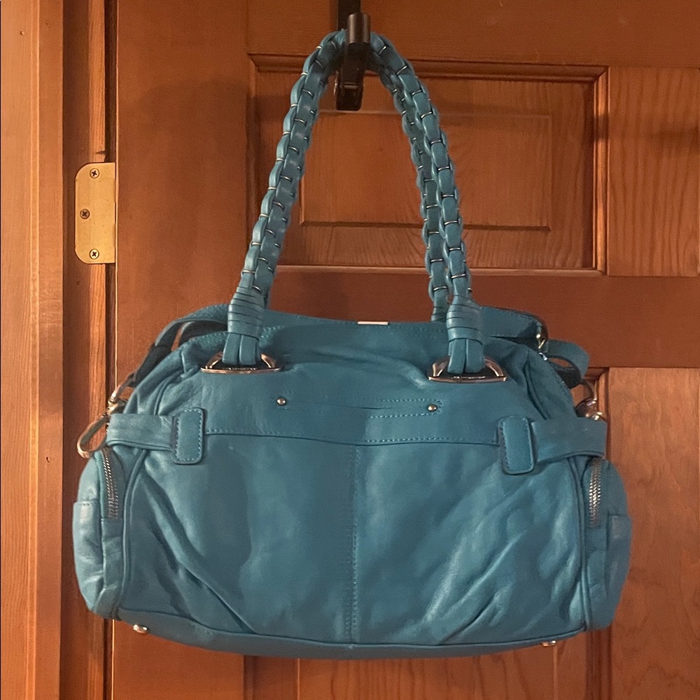 B. Makowsky Teal (“Aruba”) Leather Handbag - Picture 2 of 6